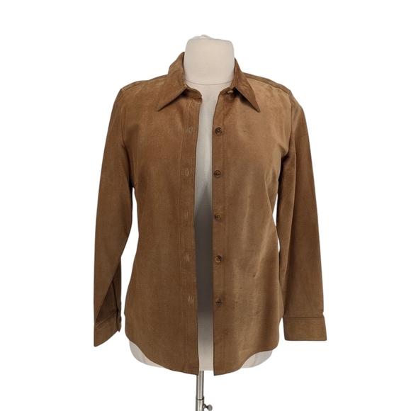 GAP Jackets & Blazers - 01443 Gap Suede Button Down Jacket Tan Size XL bohemian western rustic ranch